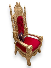 Luxurious High Back Throne Chair - Wooden Twist UAE