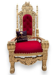 Luxurious High Back Throne Chair - Wooden Twist UAE