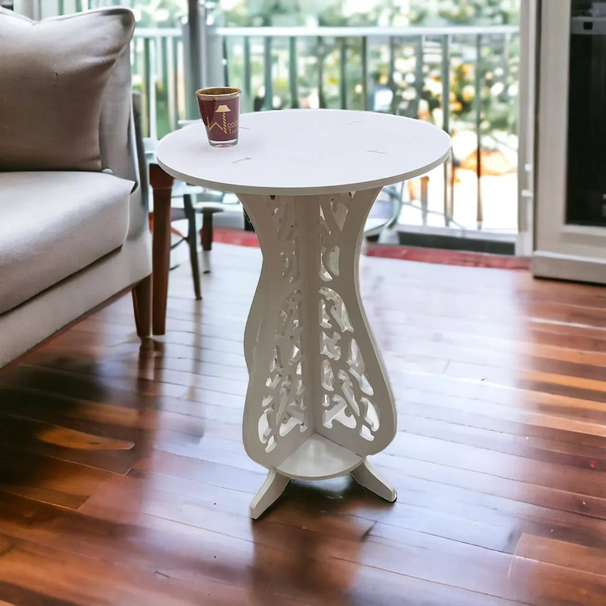 The Wooden Round End Table