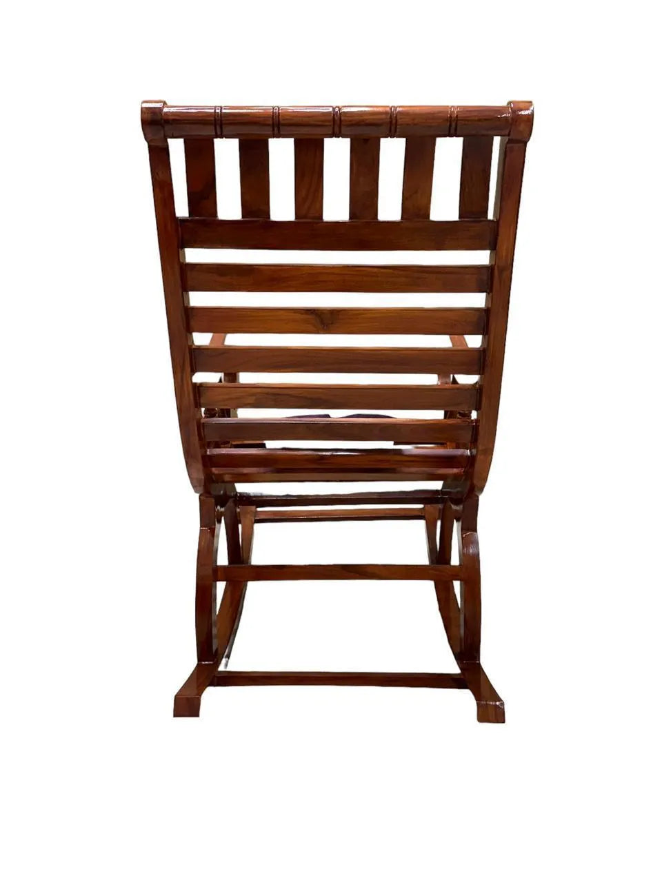 Wooden Twist Lurch Handmade Teak Wood Honey Finish Rocking Chair - Wooden Twist UAE