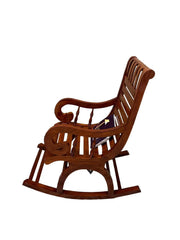 Wooden Twist Lurch Handmade Teak Wood Honey Finish Rocking Chair - Wooden Twist UAE