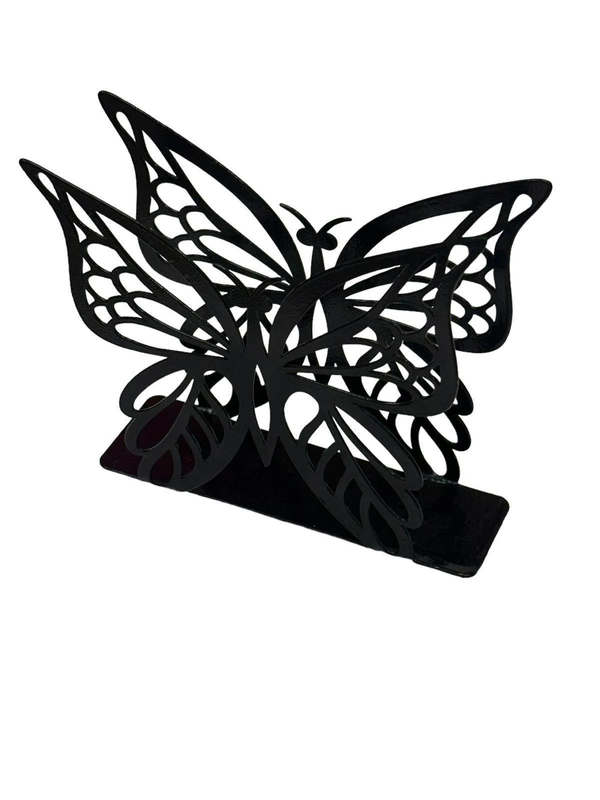 Wooden Twist Butterfly Design Tableware Wrought Iron Napkin Tissue Holder Kitchen Organizer - Wooden Twist UAE