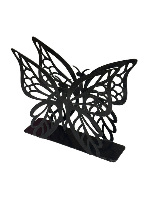 Wooden Twist Butterfly Design Tableware Wrought Iron Napkin Tissue Holder Kitchen Organizer - Wooden Twist UAE
