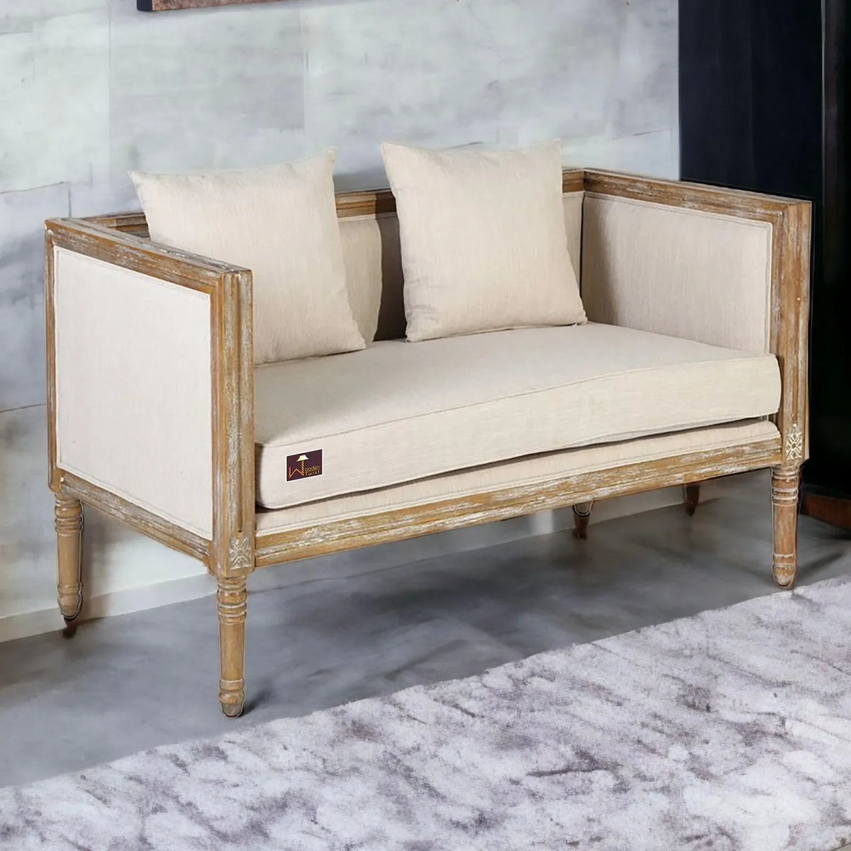 A Rustic Teak Loveseat for Indoors or Out
