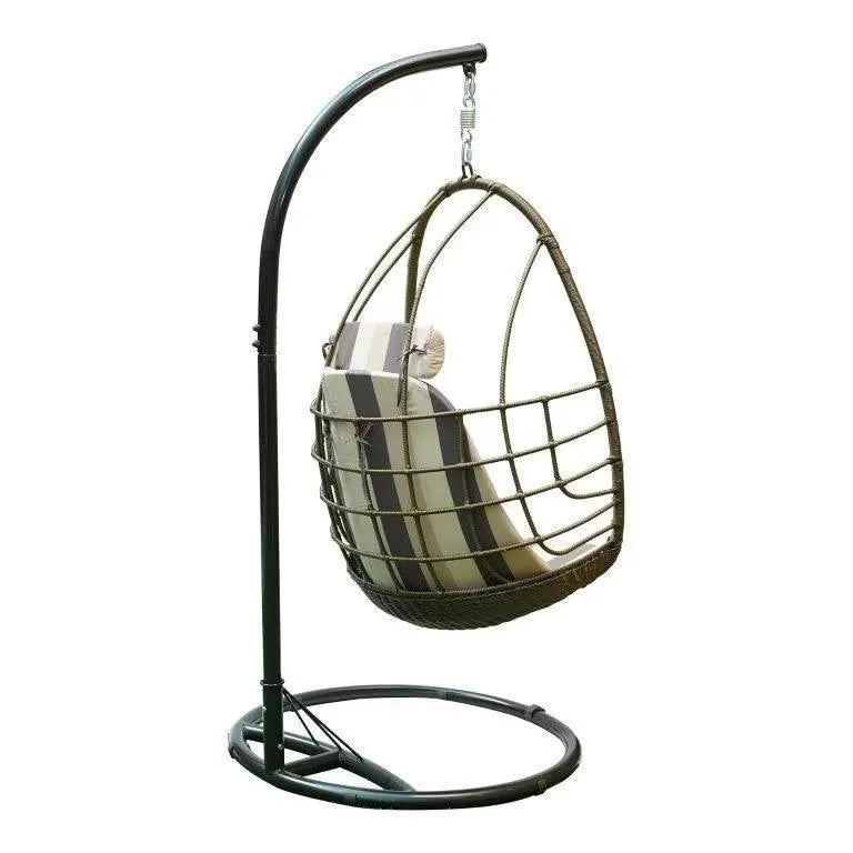 Wooden Twist Attractive Elegant Home Decor Steel & Rattan Comfortable Single Seater Swing - Wooden Twist UAE