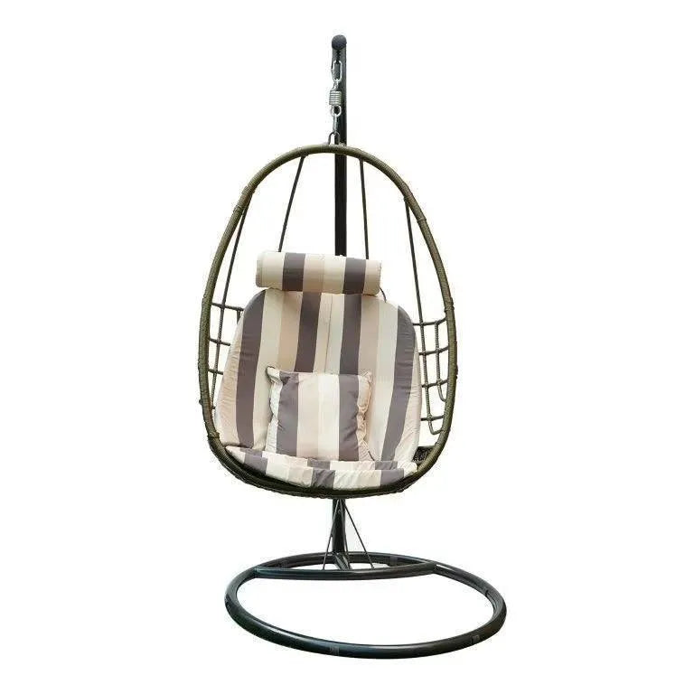 Wooden Twist Attractive Elegant Home Decor Steel & Rattan Comfortable Single Seater Swing - Wooden Twist UAE