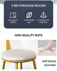 Wooden Twist Stabilize Chair with Soft Comfort Seat, Golden Painting Metal Frame - Ideal for Kitchen Island, Counter, Office, and Restaurant - Wooden Twist UAE