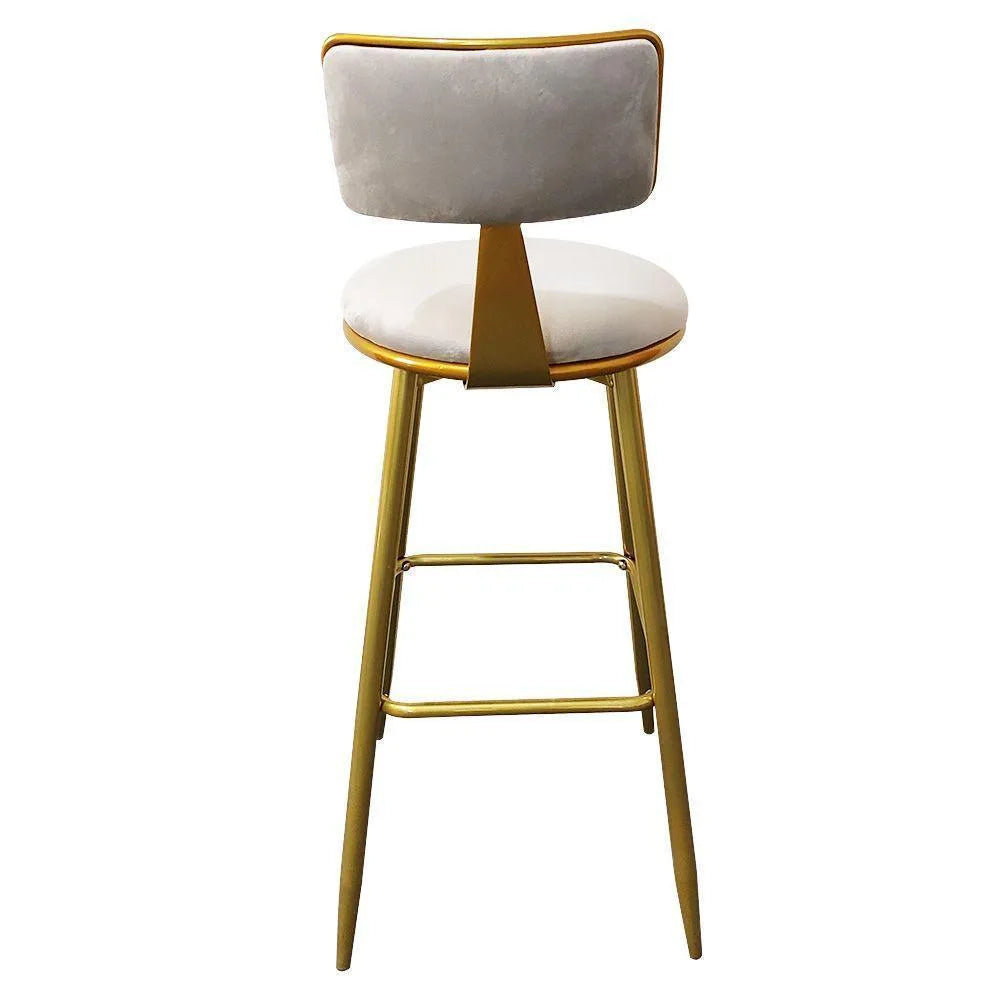 Wooden Twist Stabilize Chair with Soft Comfort Seat, Golden Painting Metal Frame - Ideal for Kitchen Island, Counter, Office, and Restaurant - Wooden Twist UAE