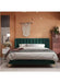 Wooden Twist Greenish Modernize Velvet Upholstery Bed for Luxury Bedroom - Wooden Twist UAE