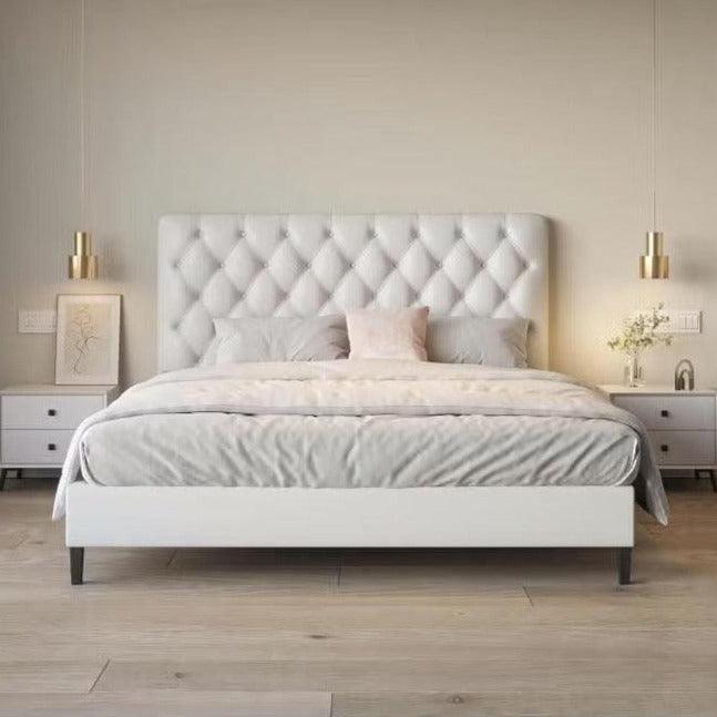 Wooden Twist Obvious Button Tufted Modernize Velvet Upholstery Bed for Luxury Bedroom - Wooden Twist UAE
