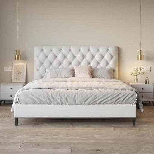 Wooden Twist Obvious Button Tufted Modernize Velvet Upholstery Bed for Luxury Bedroom - Wooden Twist UAE