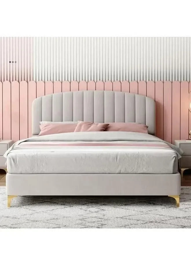 Sleek Grey Velvet for a Modern Bedroom