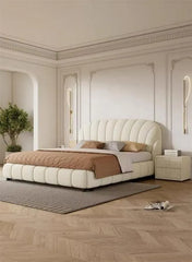 Wooden Twist Grandeur Modernize Boucle Upholstery Bed for Luxury Bedroom - Wooden Twist UAE