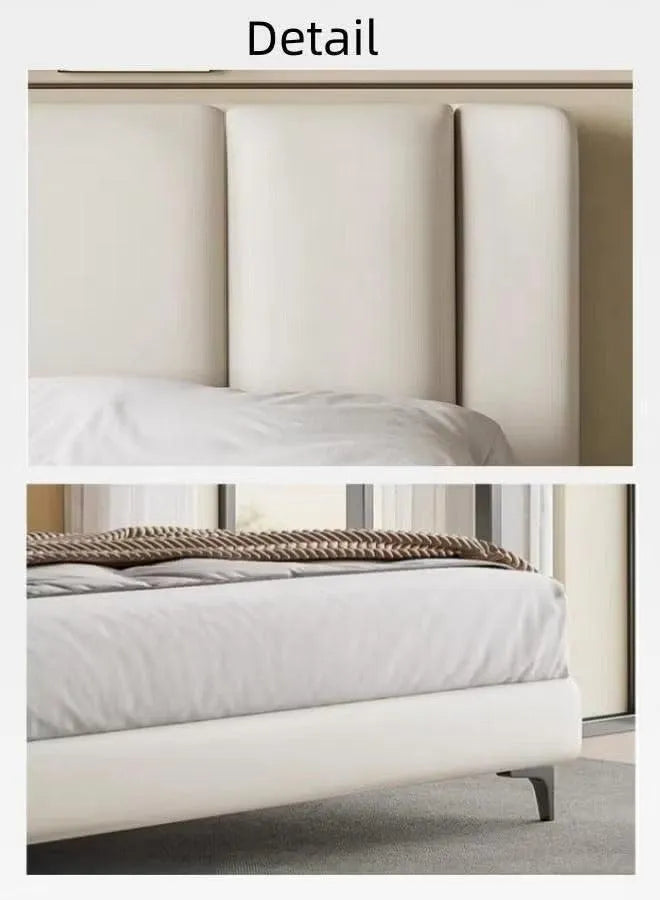 Wooden Twist Italian Minimalism Modernize Leatherette Upholstery Bed for Luxury Bedroom - Wooden Twist UAE