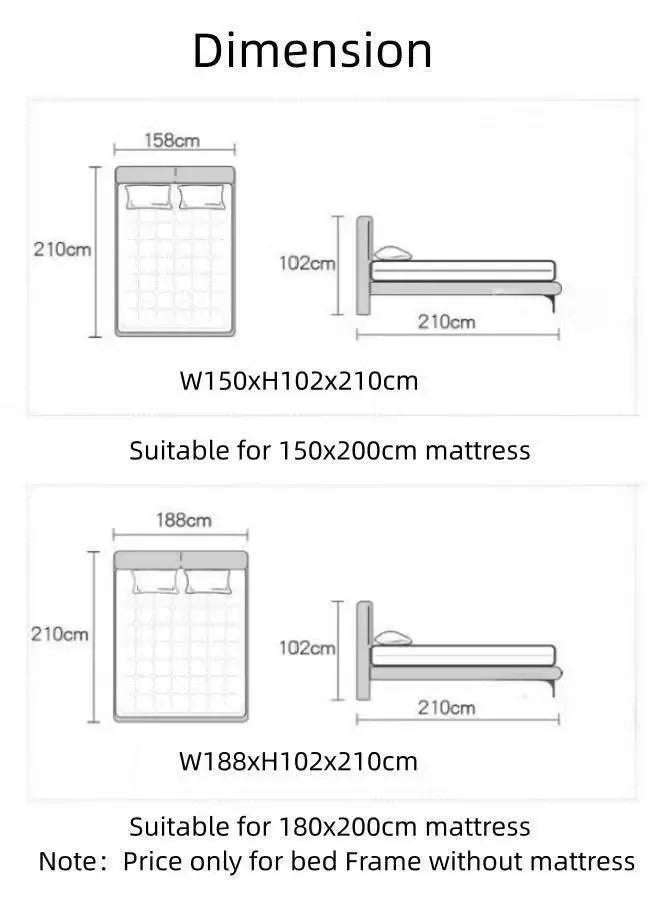 Wooden Twist Italian Minimalism Modernize Leatherette Upholstery Bed for Luxury Bedroom - Wooden Twist UAE