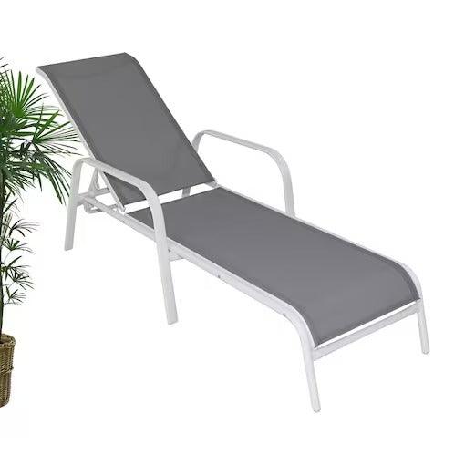 Wooden Twist Aluminum Adjustable Sunbed Elegant Poolside Lounger for Relaxation - Wooden Twist UAE