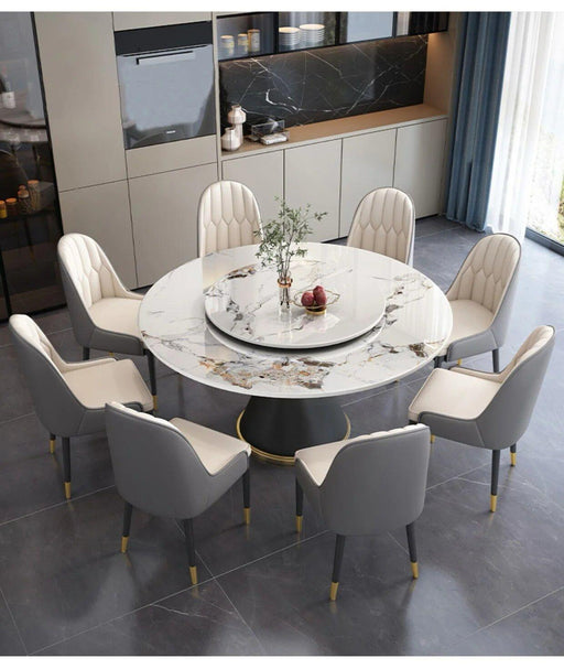 Modern Round Table with Steel Base
