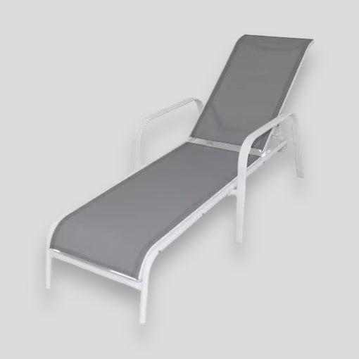 Wooden Twist Aluminum Adjustable Sunbed Elegant Poolside Lounger for Relaxation