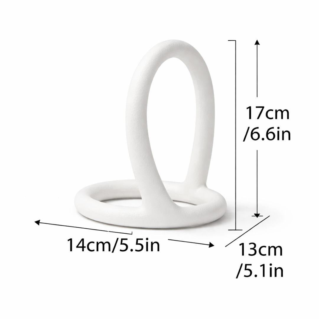 Wooden Twist White Resin Loop Decorative Bookends Modern Sculptural Book Ends for Home & Office Décor Minimalist Tabletop Book Holder