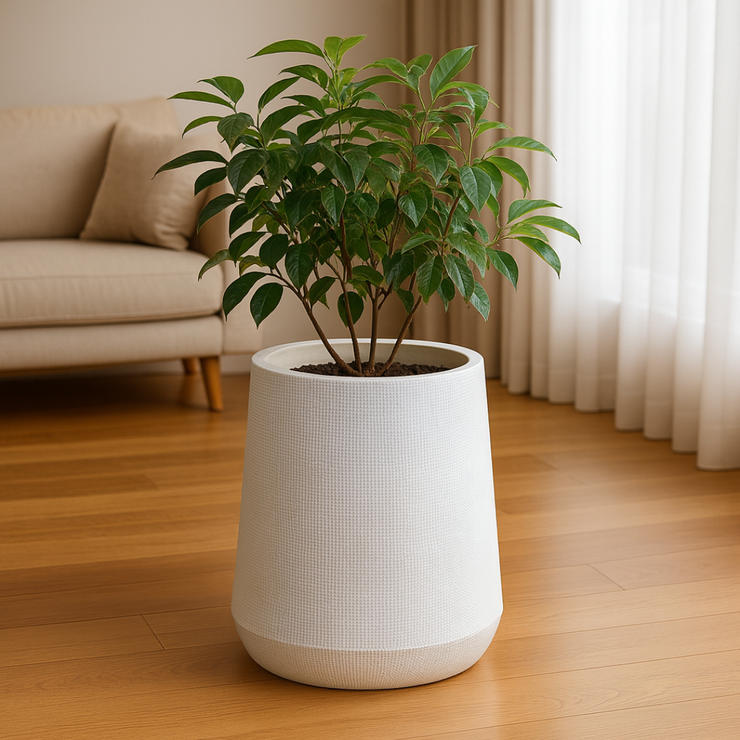 White Textured Planter Pot