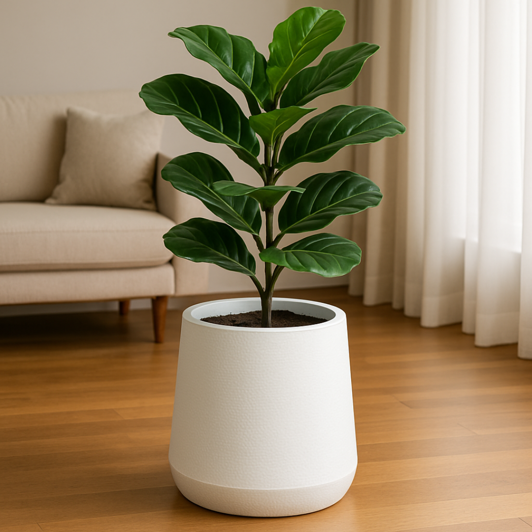 White Textured Planter Pot