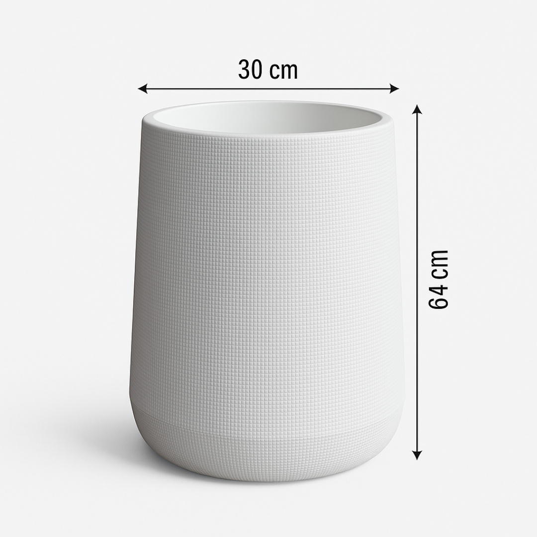 White Textured Planter Pot