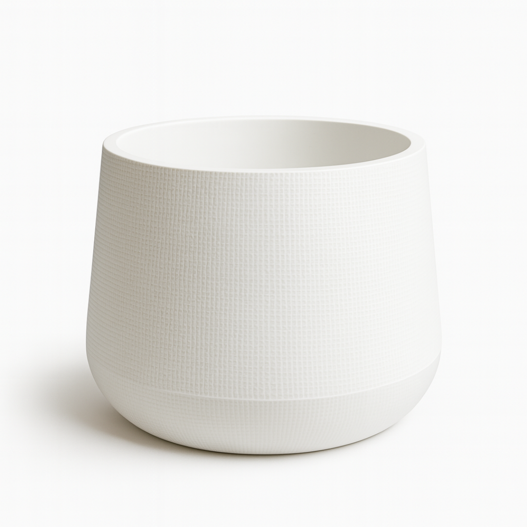 White Textured Planter Pot