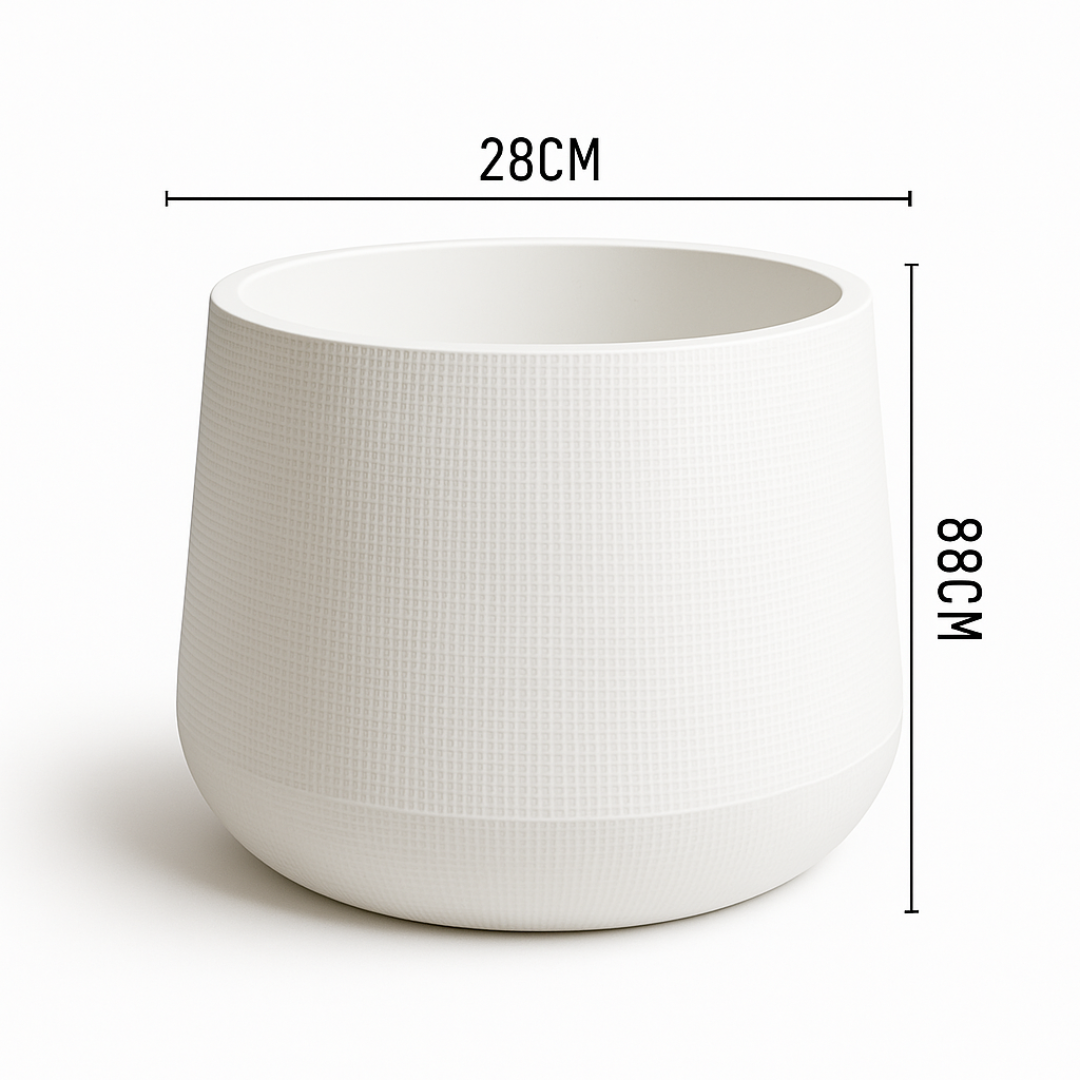 White Textured Planter Pot