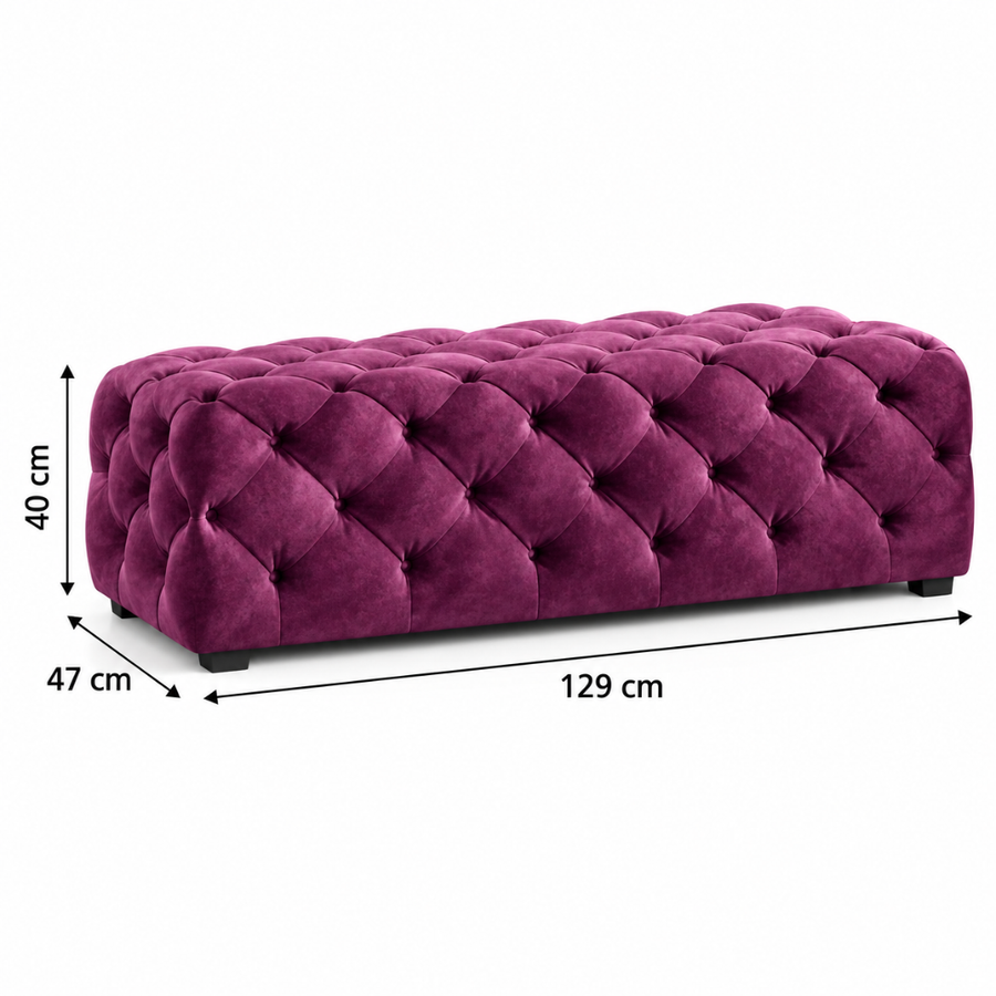 Generous 129 x 47 x 40 cm footprint