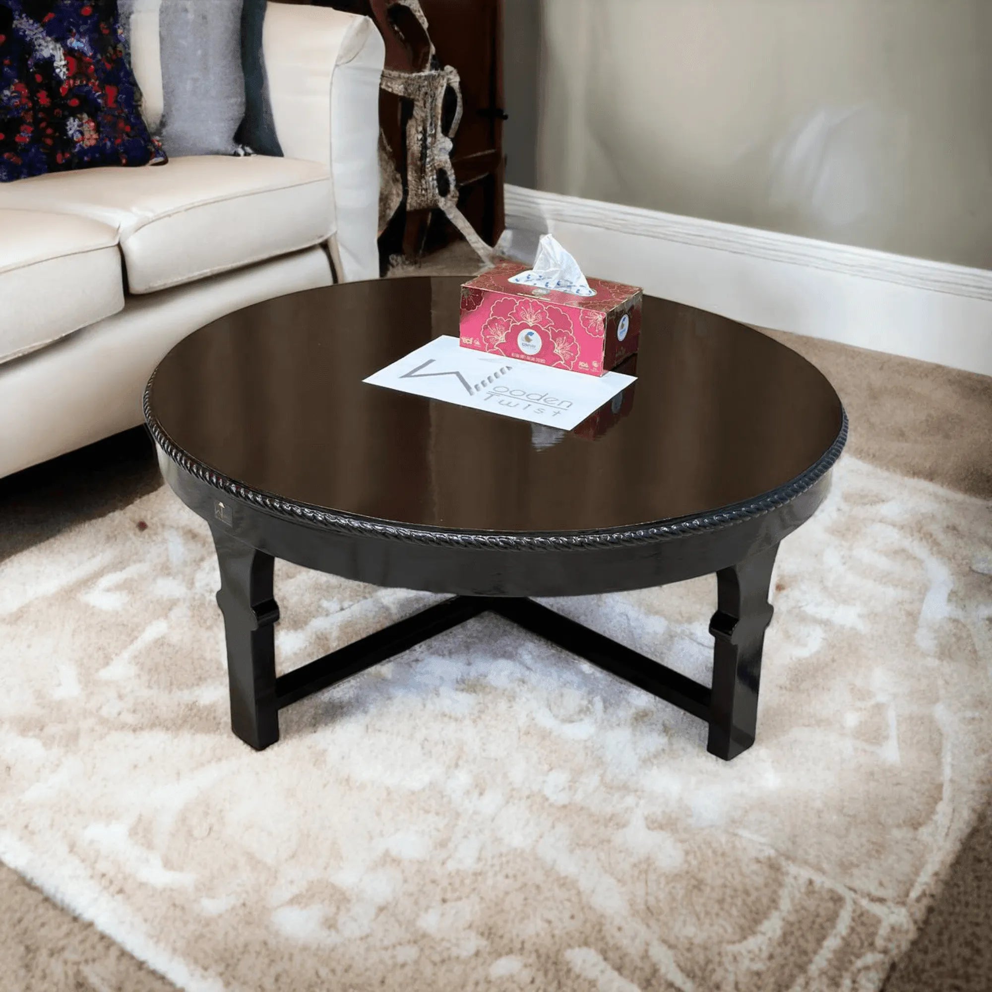 Wood Twist Round Coffee Table