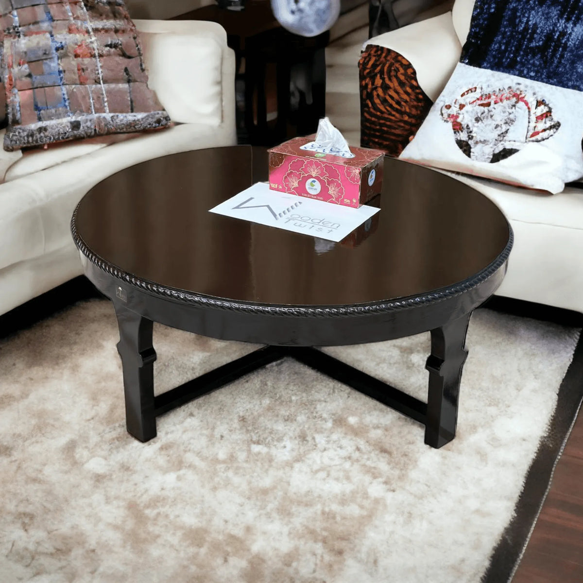 Wood Twist Round Coffee Table