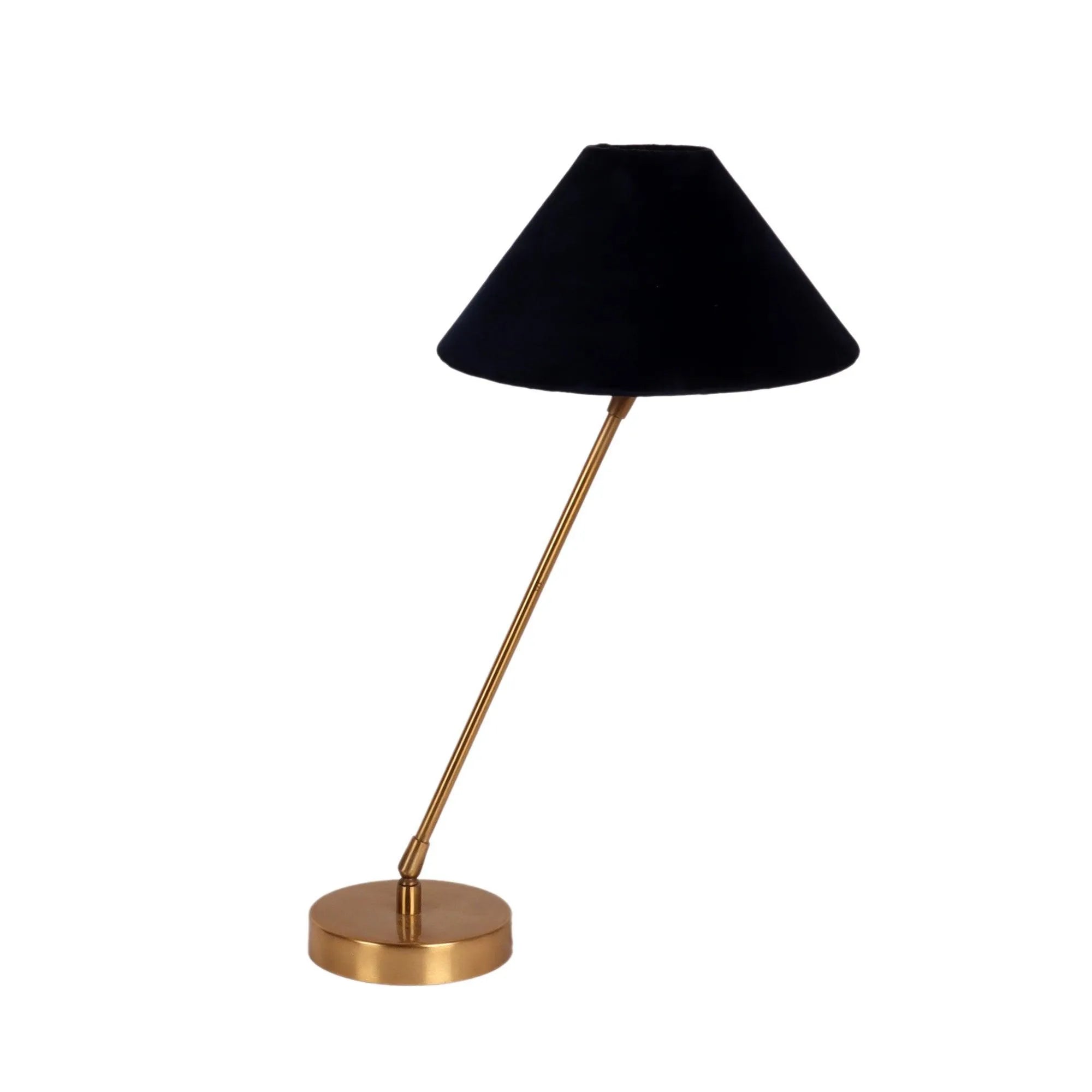 Wooden Twist Small Gold MJ Iron Brass Floor Lamp with Blue Velvet Shade Modern Decorative Lamp for Living Room, Bedroom, Office - Wooden Twist UAE