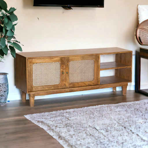 Cane Wooden Tv Cabinet