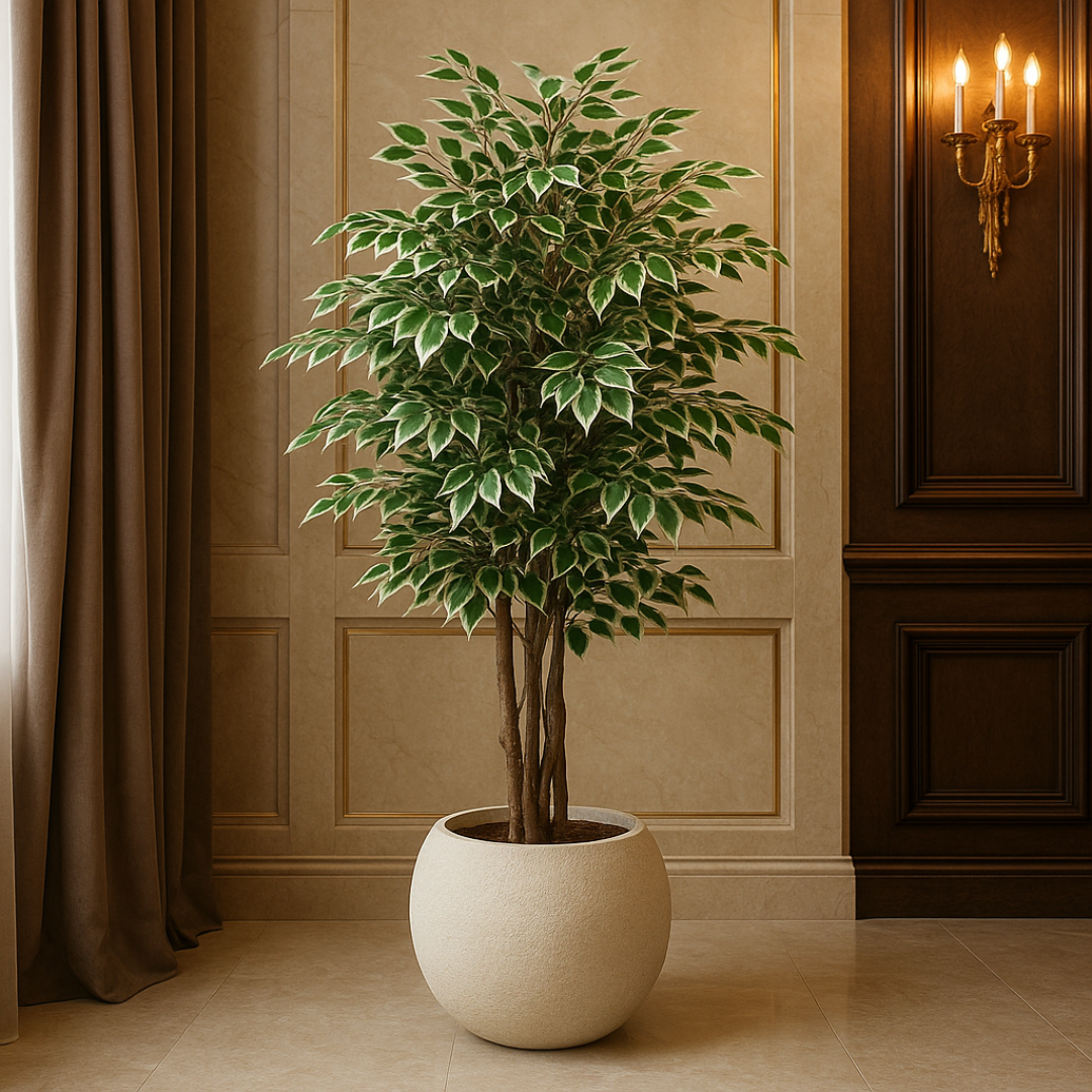 180cm of Lush Variegated Ficus, Zero Upkeep