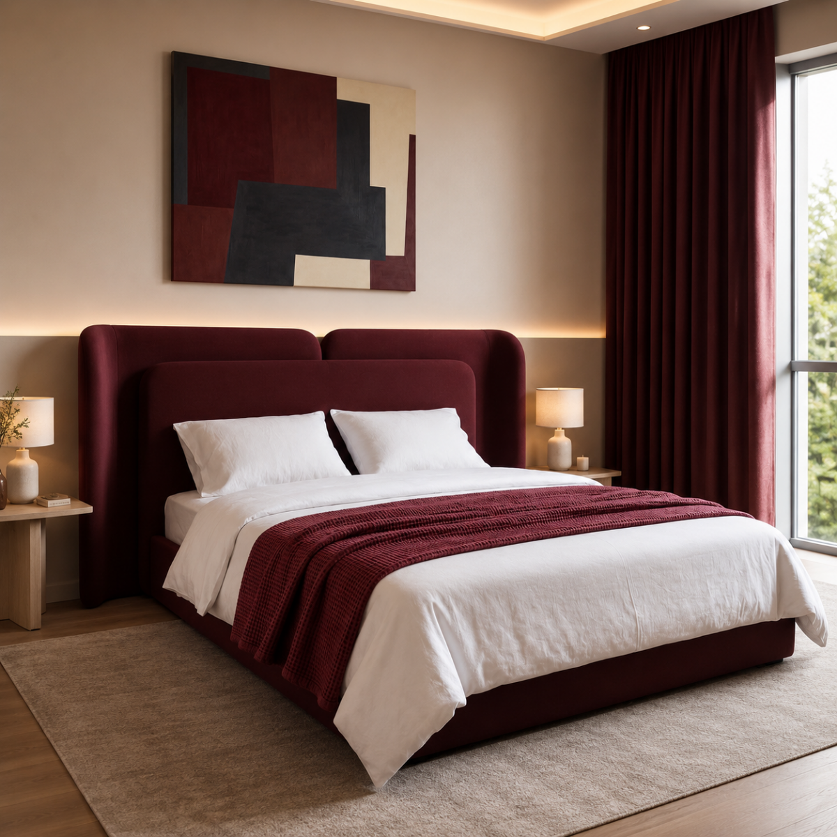 Aurelia Luxe Wingback Bed
