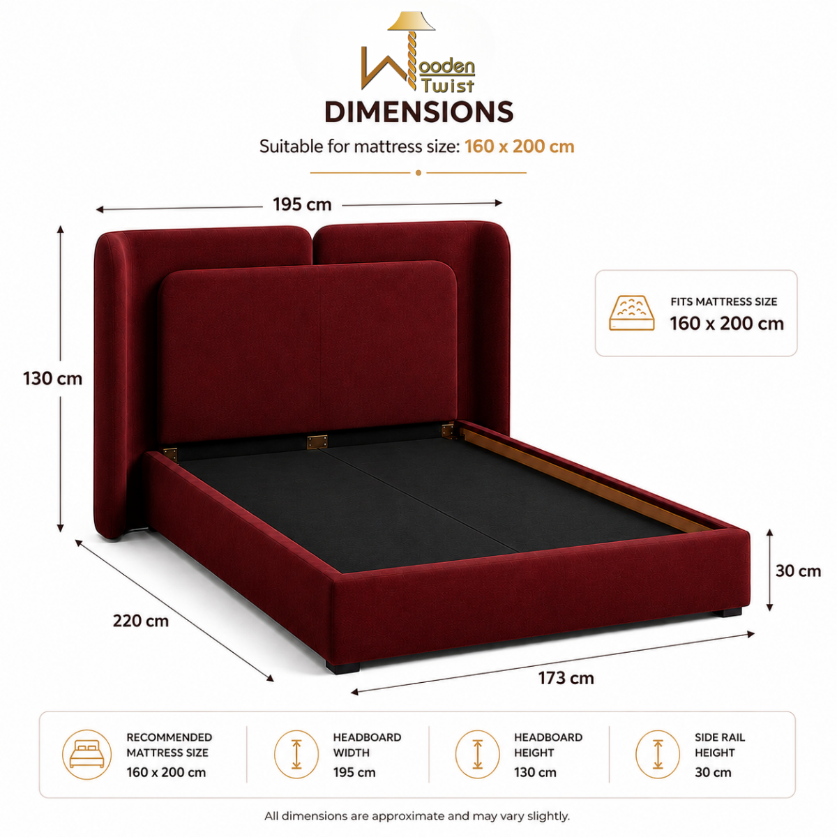 Aurelia Luxe Wingback Bed