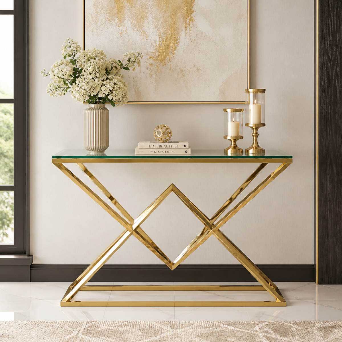 Aurelio Prism Luxe Console Table