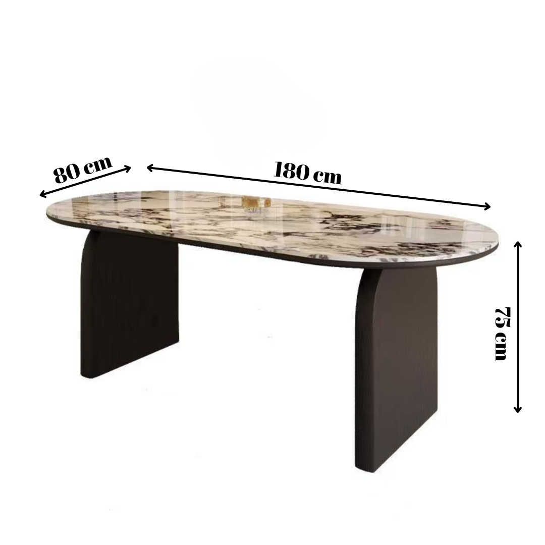 6 seater marble dining set