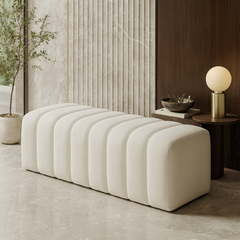 Bouclé Upholstered Bench