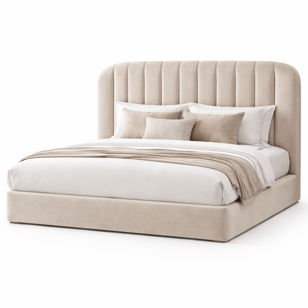 Calmora Luxury Bed Minimal Modern Upholstered Bed