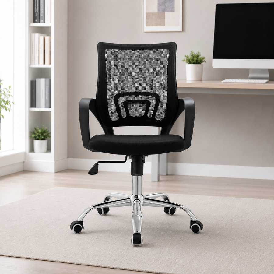 Fixed Curved Armrests, Built-In Lumbar Support