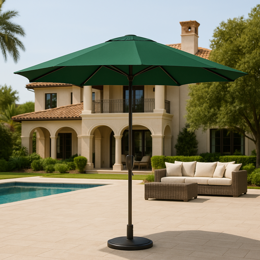 Natural Green Shade in a Wide Round Silhouette