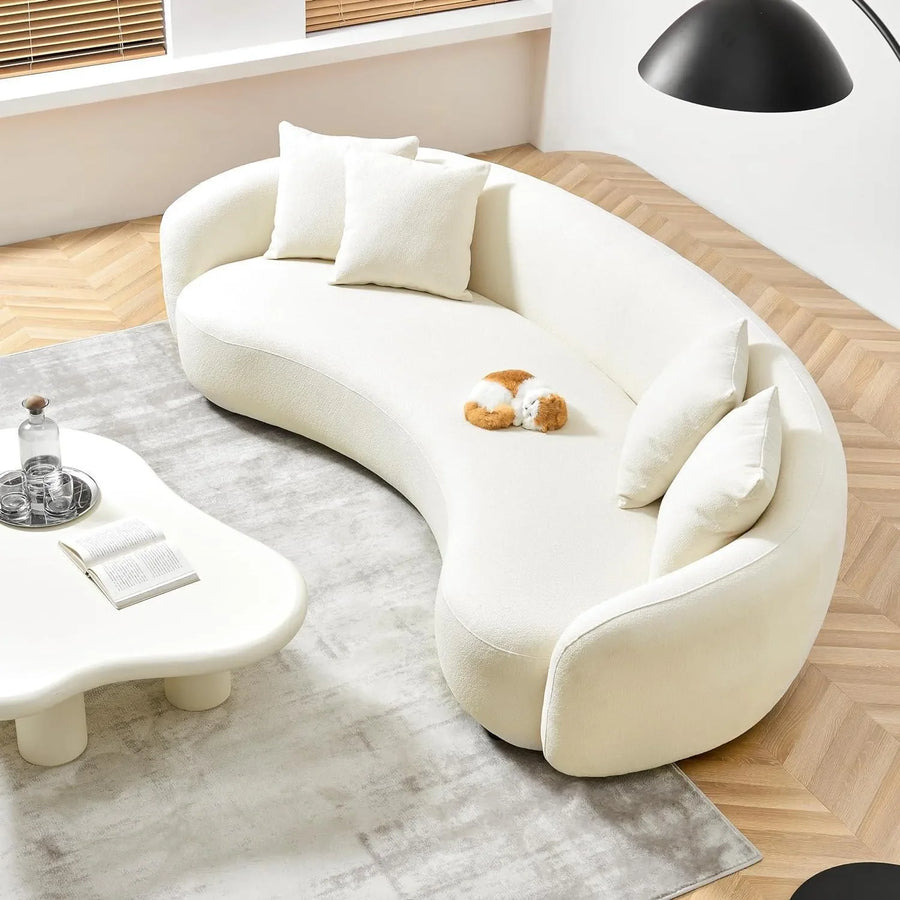 Soft Boucle Fabric in Elegant White
