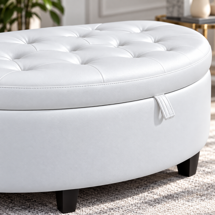 Leather Seat, Button Tufting