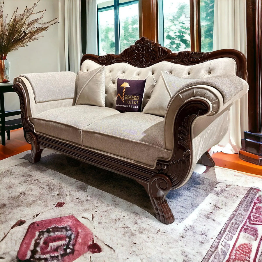 Button-Tufted Comfort, Two Abstract Pillows