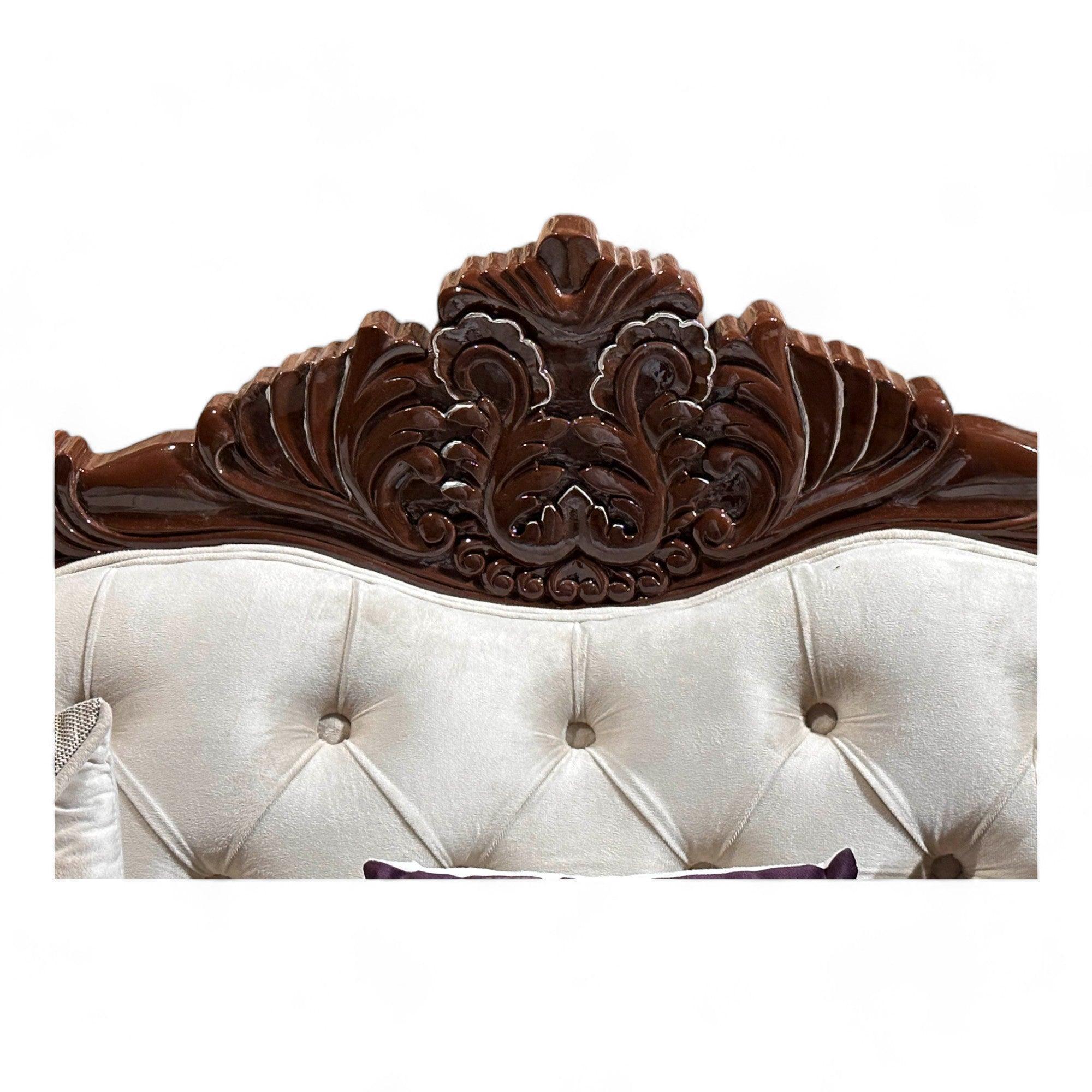 Wooden Twist Hand-Carved Teak Wood Sofa