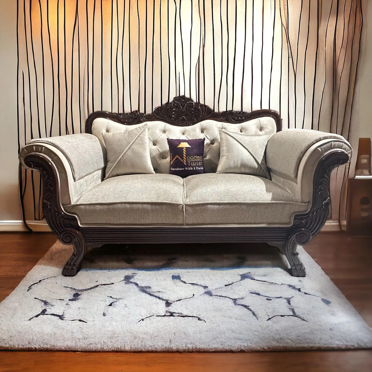 Hand-Carved Teak Artistry Meets Modern Comfort