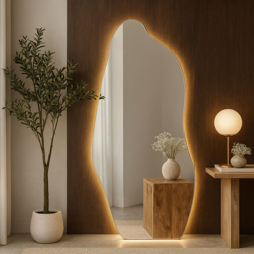 Irregular LED Backlit Full-Length Mirror
