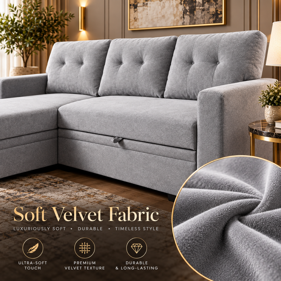 Plush Velvet With Tufted Back Cushions