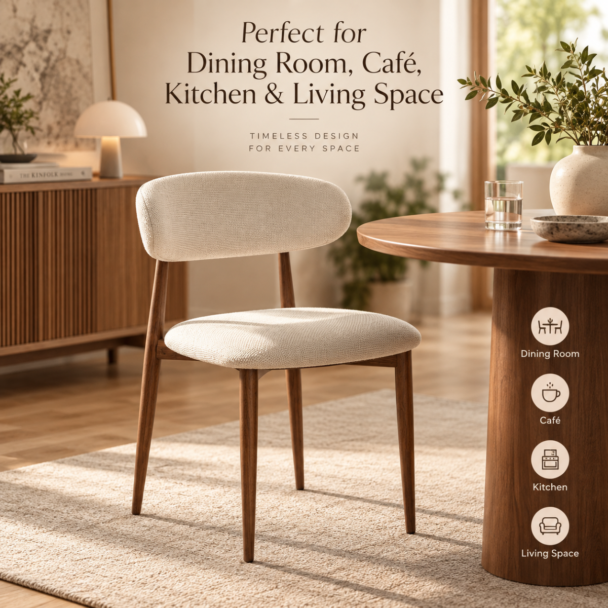 Wooden Twist Liora Luxe Curved Back Dining Chair - perfect for dining room, cafe, kitchen and living space